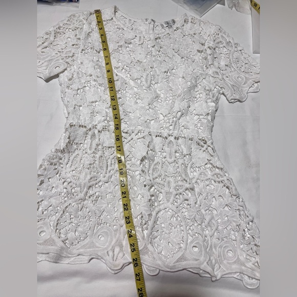 SHILLA White open lace peplum top size S. - Picture 14 of 14